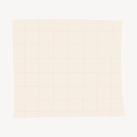 Beige grid paper collage element, stationery vector