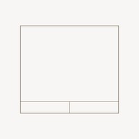 Reminder box frame, blank design collage element
