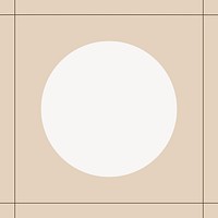 Round beige frame, brown background