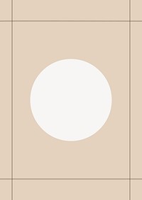 Beige round frame, brown background, collage element vector