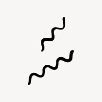 Squiggly line black & white doodle design element vector