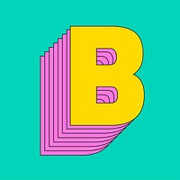 Layered capital b vector stylized typography