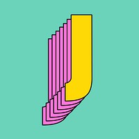 3d letter j layered psd stylized typography
