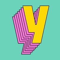 Y letter 3d stylized psd typeface