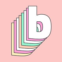 Layered letter b vector retro typeface