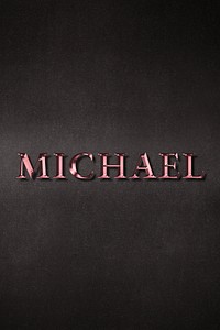 Michael typography in metallic rose gold design element