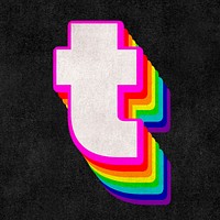 Letter t psd rainbow typography gay pattern