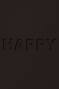 Happy text cut-out font typography