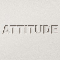 Attitude paper cut lettering word art