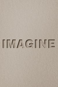 Imagine 3d paper cut font typography