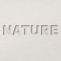Nature paper cut lettering word art typography