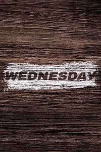 Wednesday lettering wood texture brush stroke effect typography
