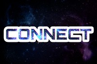 Blue CONNECT galaxy sticker psd word typography