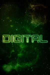 DIGITAL word typography green text