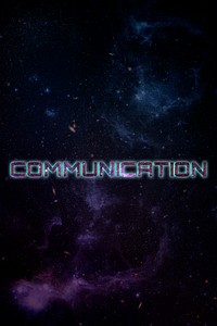 COMMUNICATION word typography blue text
