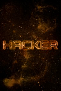 HACKER word typography brown text