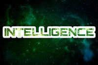 Green INTELLIGENCE galaxy psd sticker word typography