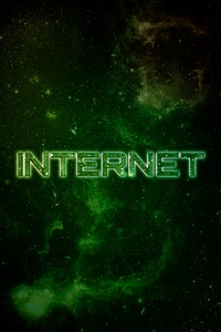 INTERNET word typography green text