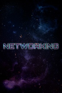 NETWORKING word typography blue text