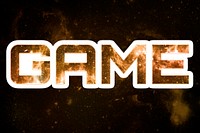 Brown GAME galaxy sticker psd word typography