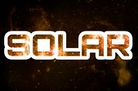 Brown SOLAR galaxy sticker psd word typography