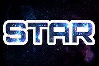 Blue STAR psd galaxy sticker word typography