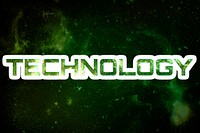 Green TECHNOLOGY galaxy psd sticker word typography