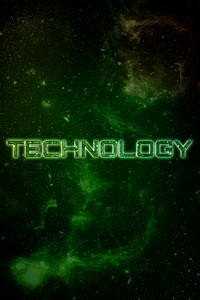 TECHNOLOGY word typography green text