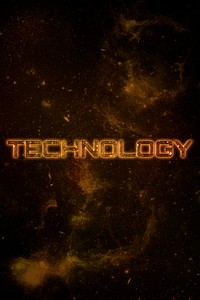 TECHNOLOGY word typography brown text