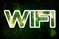 Green WIFI galaxy psd sticker word typography