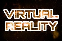 Brown VIRTUAL REALITY galaxy sticker psd word typography