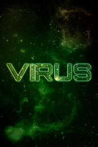 VIRUS word typography green text