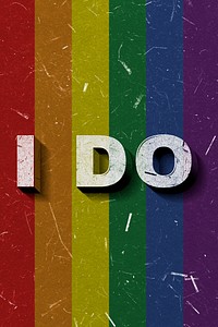 3D I Do rainbow word paper font typography banner