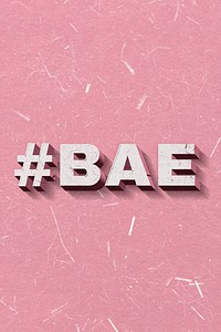 Retro 3D #BAE pink word banner