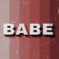 Babe red gradient word vintage on paper texture