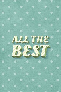 All the best word candy cane typography