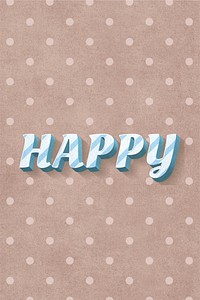 Happy text word stripe pattern