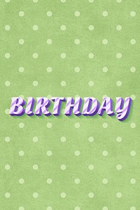 Birthday word striped font typography