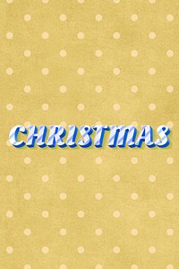 Christmas text vintage typography polka dot background