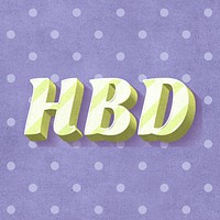 HBD word striped font typography
