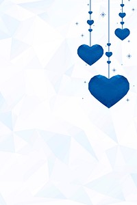Hanging blue hearts background vector prism pattern
