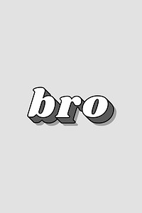 Retro bold font bro lettering shadow typography