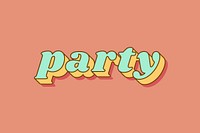 Party text shadow effect bold font typography