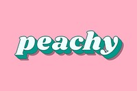 Retro bold font peachy word shadow typography