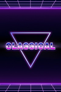 Classical retro style word on futuristic background
