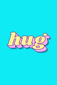 Hug word bold typography vector