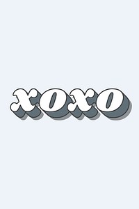 XOXO word retro typography vector