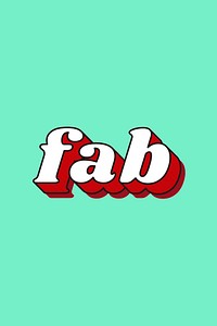 Fab lettering retro shadow font typography