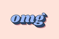 OMG word typography bold font pastel lettering