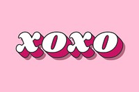 XOXO lettering retro bold font typography